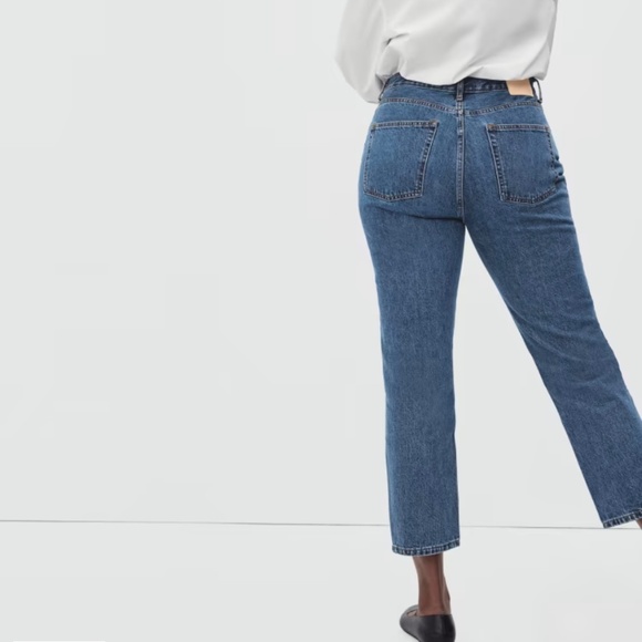 Everlane button fly 90’s cheeky blue jean crop denim organic cotton - Picture 12 of 13